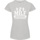 Mushrooms I Like To Forage MILF Womens Petite Cut T-Shirt Sports Grey