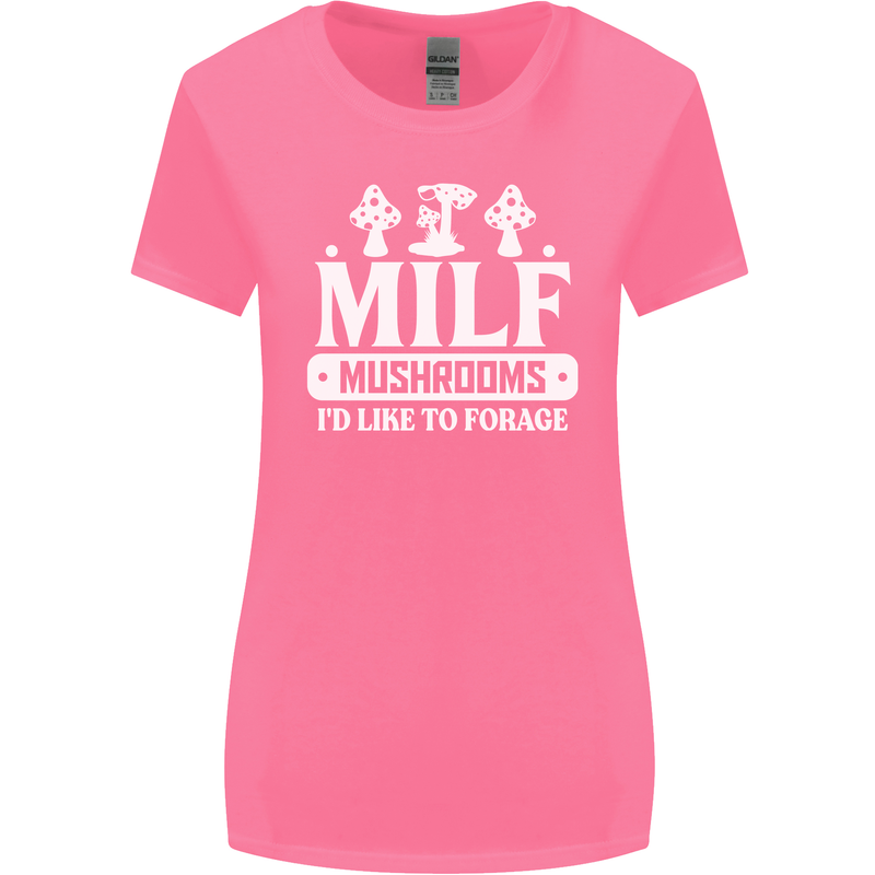 Mushrooms I Like To Forage MILF Womens Wider Cut T-Shirt Azalea