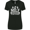 Mushrooms I Like To Forage MILF Womens Wider Cut T-Shirt Black