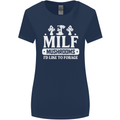 Mushrooms I Like To Forage MILF Womens Wider Cut T-Shirt Navy Blue