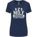 Mushrooms I Like To Forage MILF Womens Wider Cut T-Shirt Navy Blue