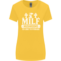 Mushrooms I Like To Forage MILF Womens Wider Cut T-Shirt Yellow