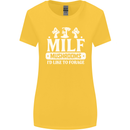 Mushrooms I Like To Forage MILF Womens Wider Cut T-Shirt Yellow