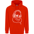 Music A Skull Wearing Headphones Childrens Kids Hoodie Bright Red