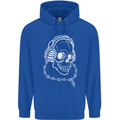 Music A Skull Wearing Headphones Childrens Kids Hoodie Royal Blue