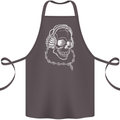 Music A Skull Wearing Headphones Cotton Apron 100% Organic Dark Grey