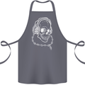 Music A Skull Wearing Headphones Cotton Apron 100% Organic Steel