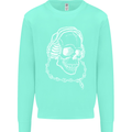 Music A Skull Wearing Headphones Kids Sweatshirt Jumper Peppermint