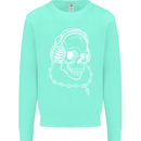 Music A Skull Wearing Headphones Kids Sweatshirt Jumper Peppermint