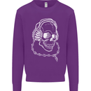 Music A Skull Wearing Headphones Kids Sweatshirt Jumper Purple