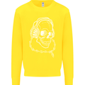 Music A Skull Wearing Headphones Kids Sweatshirt Jumper Yellow