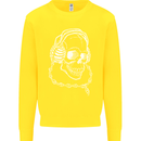 Music A Skull Wearing Headphones Kids Sweatshirt Jumper Yellow
