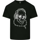 Music A Skull Wearing Headphones Kids T-Shirt Childrens Black