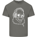 Music A Skull Wearing Headphones Kids T-Shirt Childrens Charcoal
