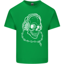 Music A Skull Wearing Headphones Kids T-Shirt Childrens Irish Green