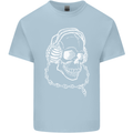 Music A Skull Wearing Headphones Kids T-Shirt Childrens Light Blue