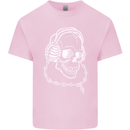 Music A Skull Wearing Headphones Kids T-Shirt Childrens Light Pink