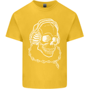 Music A Skull Wearing Headphones Kids T-Shirt Childrens Yellow