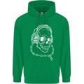 Music A Skull Wearing Headphones Mens 80% Cotton Hoodie Irish Green
