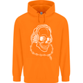 Music A Skull Wearing Headphones Mens 80% Cotton Hoodie Orange