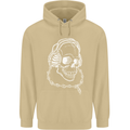 Music A Skull Wearing Headphones Mens 80% Cotton Hoodie Sand
