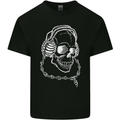 Music A Skull Wearing Headphones Mens Cotton T-Shirt Tee Top Black