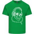 Music A Skull Wearing Headphones Mens Cotton T-Shirt Tee Top Irish Green