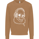 Music A Skull Wearing Headphones Mens Sweatshirt Jumper Caramel Latte