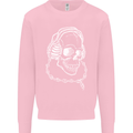 Music A Skull Wearing Headphones Mens Sweatshirt Jumper Light Pink