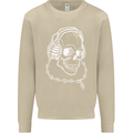 Music A Skull Wearing Headphones Mens Sweatshirt Jumper Sand
