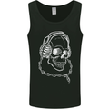 Music A Skull Wearing Headphones Mens Vest Tank Top Black