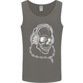 Music A Skull Wearing Headphones Mens Vest Tank Top Charcoal