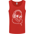 Music A Skull Wearing Headphones Mens Vest Tank Top Red