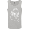 Music A Skull Wearing Headphones Mens Vest Tank Top Sports Grey