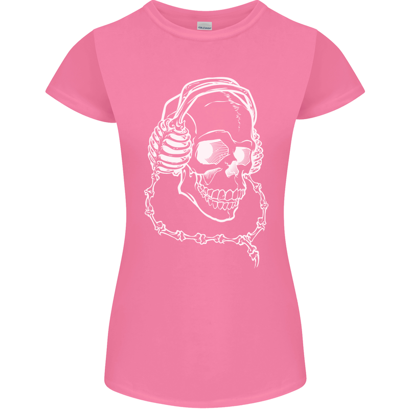 Music A Skull Wearing Headphones Womens Petite Cut T-Shirt Azalea