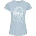 Music A Skull Wearing Headphones Womens Petite Cut T-Shirt Light Blue