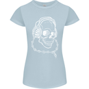 Music A Skull Wearing Headphones Womens Petite Cut T-Shirt Light Blue