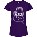 Music A Skull Wearing Headphones Womens Petite Cut T-Shirt Purple