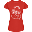 Music A Skull Wearing Headphones Womens Petite Cut T-Shirt Red