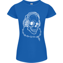 Music A Skull Wearing Headphones Womens Petite Cut T-Shirt Royal Blue