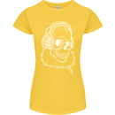 Music A Skull Wearing Headphones Womens Petite Cut T-Shirt Yellow