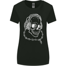 Music A Skull Wearing Headphones Womens Wider Cut T-Shirt Black