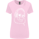 Music A Skull Wearing Headphones Womens Wider Cut T-Shirt Light Pink