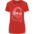 Music A Skull Wearing Headphones Womens Wider Cut T-Shirt Red
