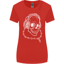 Music A Skull Wearing Headphones Womens Wider Cut T-Shirt Red