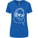 Music A Skull Wearing Headphones Womens Wider Cut T-Shirt Royal Blue