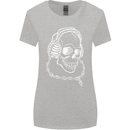 Music A Skull Wearing Headphones Womens Wider Cut T-Shirt Sports Grey