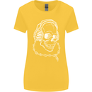 Music A Skull Wearing Headphones Womens Wider Cut T-Shirt Yellow