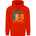 Music Can Change the World Childrens Kids Hoodie Bright Red
