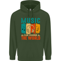 Music Can Change the World Childrens Kids Hoodie Forest Green